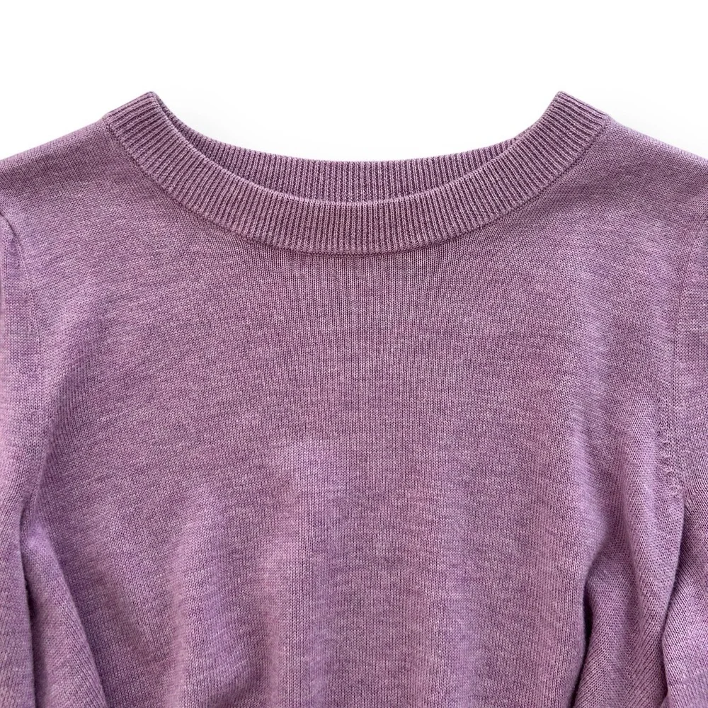 Lauren Ralph Lauren Women's XS Purple Puff Long Sleeve Belted Cotton Sweater Top - Picture 10 of 16